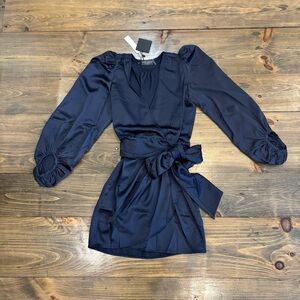NWT Dress Forum Navy Wrap Mini Dress, size M